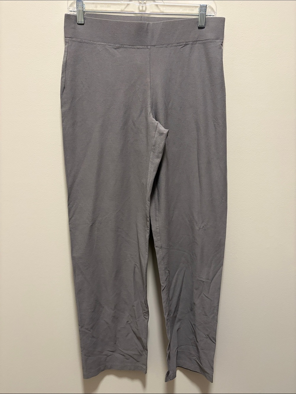 Eileen Fisher Light Gray Knit Pants small